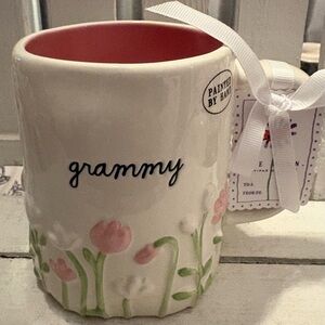 Rae Dunn White and Pink Floral 'Grammy' Mug